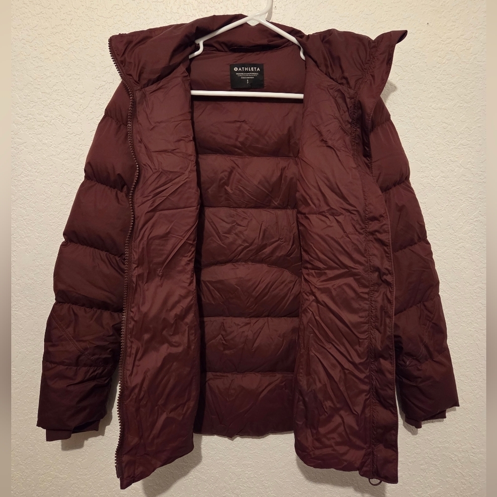 Women's Athleta Downtown/Puffer Jacket Full Zip in Maroon/Burgundy Size:Small - Picture 7 of 11